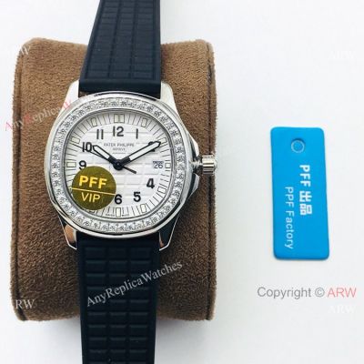 PFF Factory Swiss Patek Aquanaut Luce Lady Watch White Dial Diamond Bezel-Best Patek Philippe Replica Watches